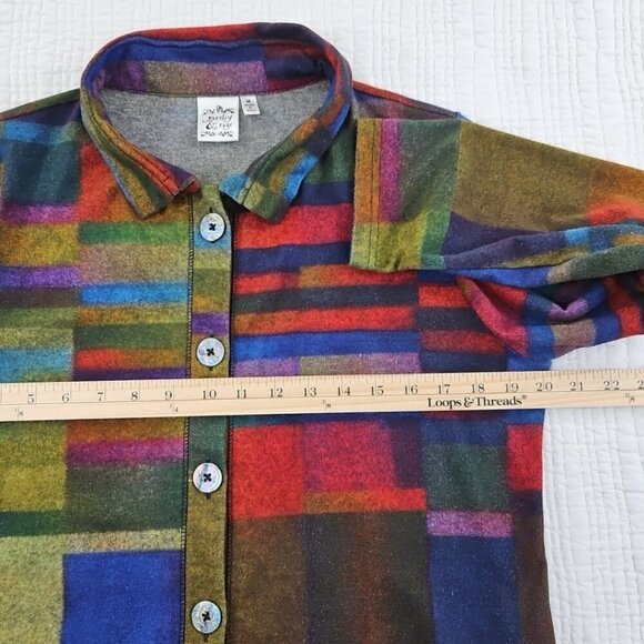 Parsley & Sage Shacket Women's Medium Fall Earth Tones EUC Long Sleeves Pockets - Picture 10 of 16